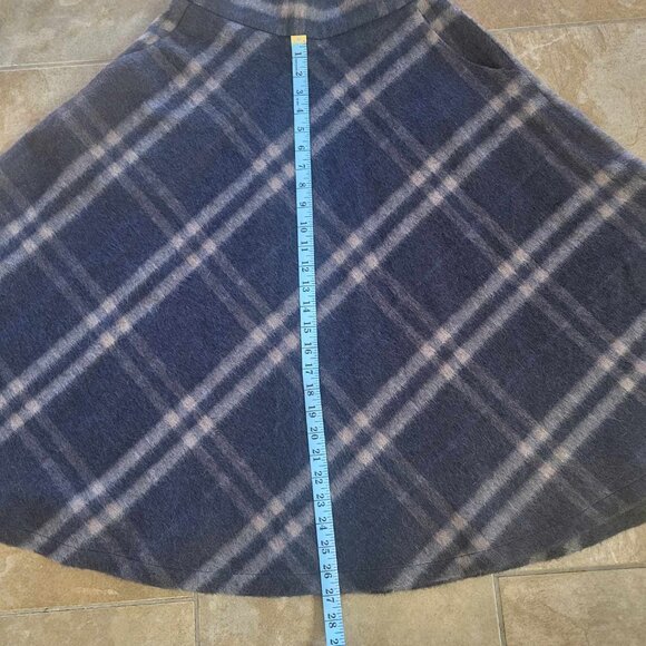 NWOT Wool Midi Plaid Skirt by Nikka, blue and cream, size M (US 8) - Picture 12 of 12